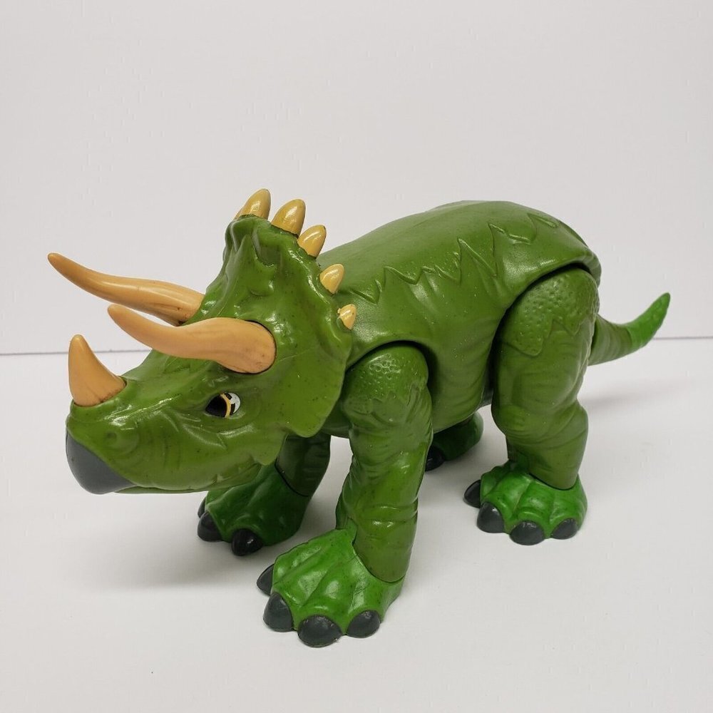 Fisher Price 9" Imaginext Triceratops Green Dinosaur 2011 Dino Figure